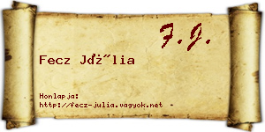 Fecz Júlia névjegykártya